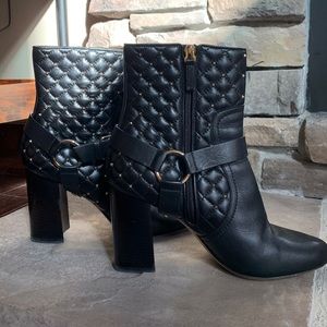 Classic Valentino high style bootie with subtle studs and awesome buckle